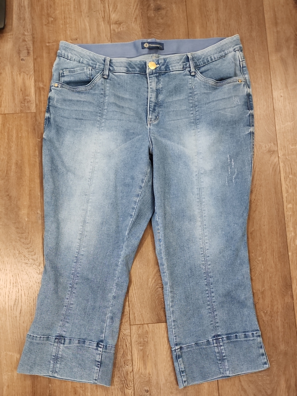 Democracy Absolution Wide Leg Cropped Jeans Denim Medium Wash Capri size 22W